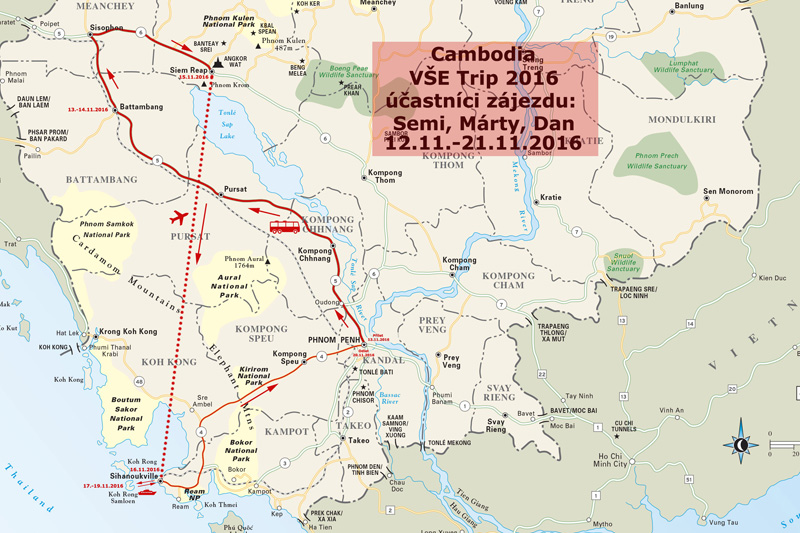 01 - mapa cesty - Cambodia 